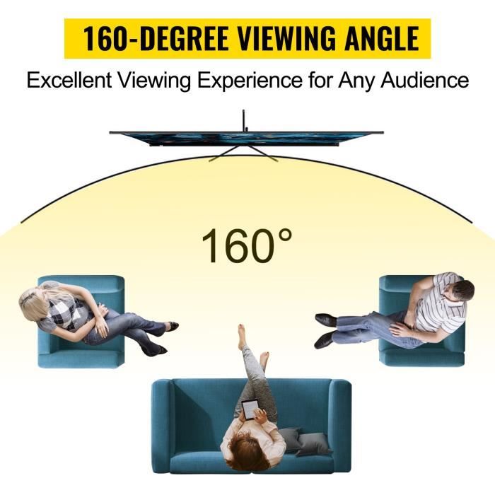 Écran De Projection Portable 213 Cm (84") Avec Trépied - Toile Infroissable 16:9, 4K HD - Pour Home Cinéma, Extérieur