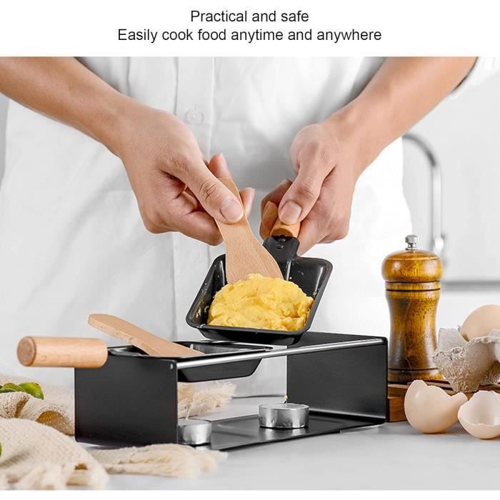 Appareil à raclette à la bougie en métal, spatules et bougies incluses - 2 personnes - Linxor Appareil à raclette à la bougie en métal, spatules et bougies incluses - 2 personnes - Linxor