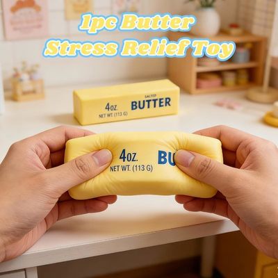 Butter Squishy Stick – Jouet Anti-Stress Ultra Doux En Forme De Bâton De Beurre, Lent à Reprendre Sa Forme, Sensoriel Et Compact (Jaune)