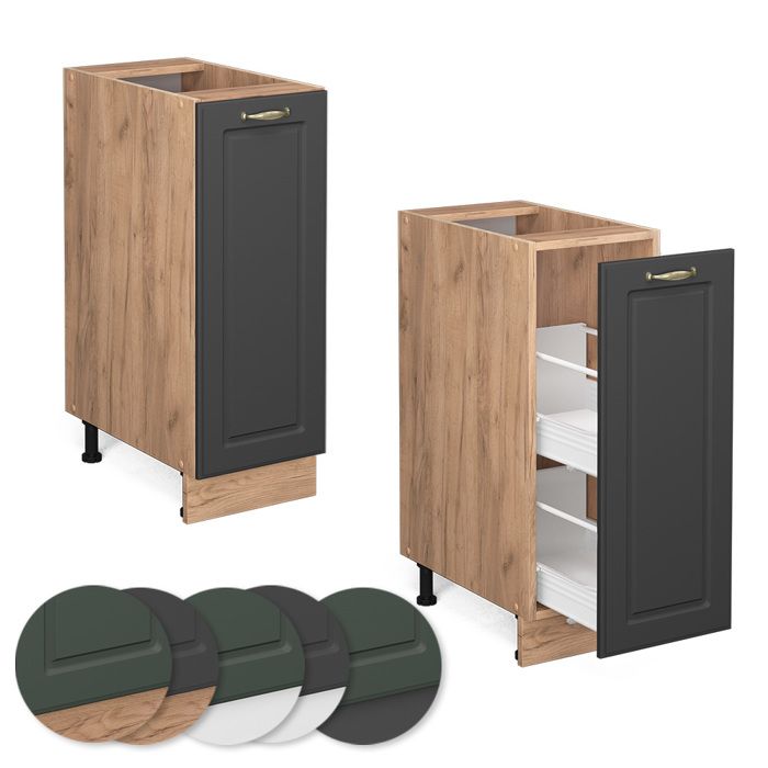 Vicco meuble bas sous-évier R-Line, Anthracite Haute brillance/Chêne de