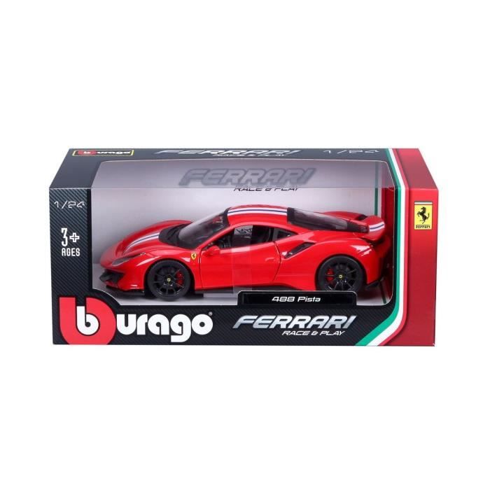 Véhicule miniature BBURAGO 1/24 FERRARI - 488 Pista - Rouge - Pour enfant  de 3 ans et plus - Cdiscount Jeux - Jouets