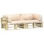 Canapes De Jardin Palette 2 Pcs Coussins Sable Bois Fsc Style