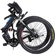 VTT 26 pouces Vélo électrique de montagne pliable avec batterie au Lithium-Ion - EU prise - noir-0