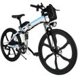 26" VTT/Vélo électrique vélo de montagne pliant avec batterie lithium-ion - Blanc EU-0