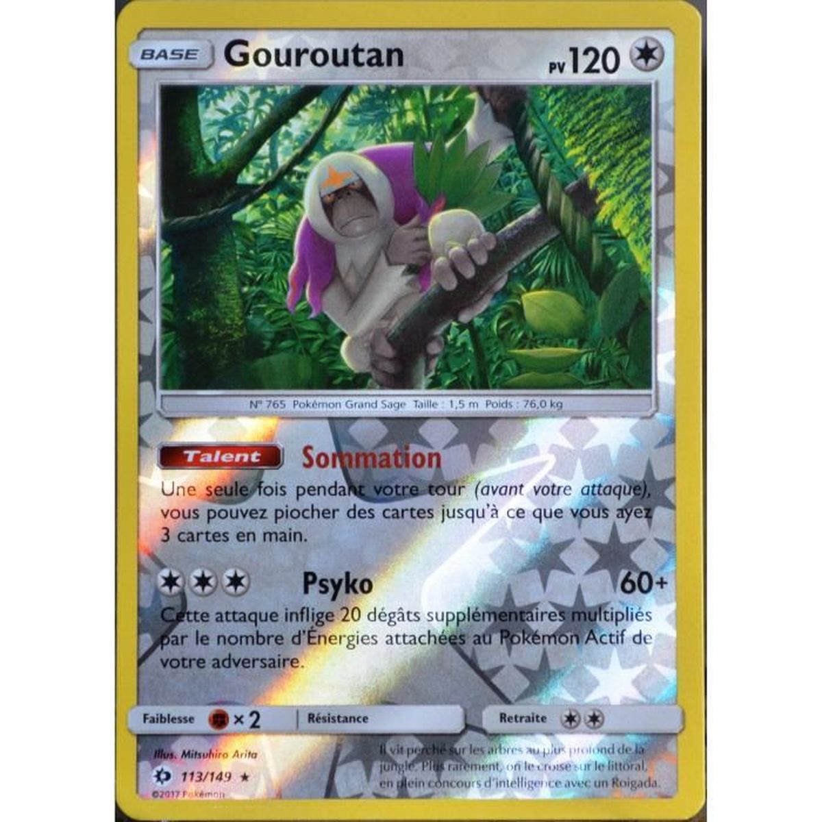Carte Pokemon GOUROUTAN 113//149 Holo REVERSE Soleil et Lune 1 Française NEUF