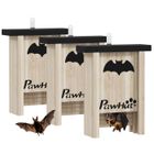 Maison à Chauves-Souris Pour Jardin – Bois Naturel, Installation Facile, Avec Longe, 24x8,3x9,3 Cm