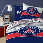 Parure de lit PSG LOGO 100% coton - CTI - 140x200 cm - Bleu - Imprimé - Réversible