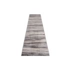 TAPISO Tapis de Couloir Poil Court SARI Gris Crème Rayures Polypropylène Intérieur 80x1300