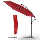 VOUNOT® Parasol déporté inclinable 3M Rouge - Rotatif 360° - Inclinaison réglable - Manivelle anti-retour - Housse de protection