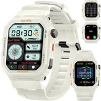 XtraDiTech Montre Connectée GPS Cardio Sport Suivi Itinéraire Localisation Longitude Latitude Couronne Numérique Alexa Strava Beige