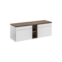 Meubles sous-vasque - Ensembles meubles sous vasques à poser + plateau - 140 cm - Emblematic White
