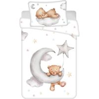 Parures de couettes - AC-Déco - Parure de lit bébé en coton "Lune et ourson" - 100 x 135 cm