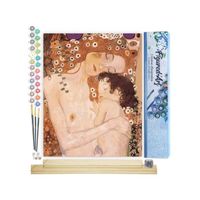Figured'Art Peinture par Numéro Adulte Mère et Enfant de Klimt - Kit DIY Numéro d'Art - 40x50cm avec châssis en bois à monter
