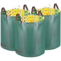 Lot de 3 sacs poubelle de jardin 272 L très résistants avec 4 poignées de transport robustes pour augmenter la stabilité, réuti[78]