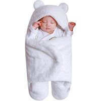 Couverture polaire chaude gigoteuse d'hiver pour bébé fille 0-3 mois, pyjama de berceau emmailloté jambes indépendantes, Blanc