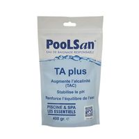 POOLSAN - Equilibre de l'eau - TA plus en poudre - Pour augmenter l'alcalinité de la piscine ou du spa - 400g
