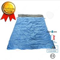 CONFO® Double sac de couchage Double enveloppe coton imperméable adulte sac de couchage camping en plein air voyage Couple sac de