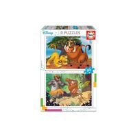 Coffret 2 Puzzles Enfant 20 Pieces - Roi Lion Et livre De La Jungle - Educa Collection Disney