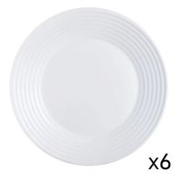 6 assiettes blanche Harena 25cm - Luminarc Blanc