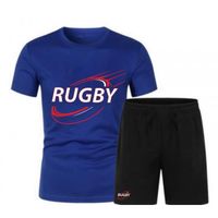 Ensemble maillot et short de Rugby enfant bleu royal