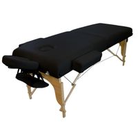 Table de massage 15 cm pliante 2 zones en bois avec panneau Reiki + Accessoires et housse de transport - Noir - Vivezen