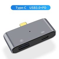 Lecteur de Carte Type C vers 1 USB3.0,1 port PD Adaptateur USB Type C OTG pour iPhone,PC, MacBook, Galaxy,Tablette