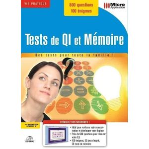 JEU PC TESTS DE QI ET MEMOIRE / LOGICIEL PC CD-ROM