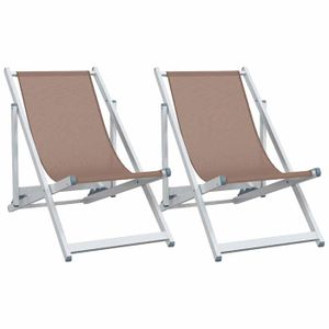 Lot de 2 chaises de jardin en aluminium - Rouge carmin - MARIUS