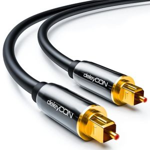 Cable fibre optique audio od6 cordon numerique toslink 1M pour barre son tv  cd dvd