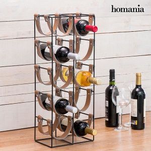 RM Design Porte-Bouteille de vin en métal Noir avec Support en Verre pour 18 Bouteilles