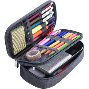 Noir organiseur de crayons étanche 4 couches Grande trousse à crayons en similicuir avec 184 emplacements pour crayons de couleur portable