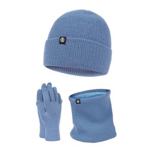 Lot De 3 Gants D'Hiver Pour Enfants Avec Bonnet Et Cache-Cou - Moufles Tactiles - Taille 5 à 14 Ans - Couleurs Bleu, Noir, Gris, Marron, Beige, Kaki - 11