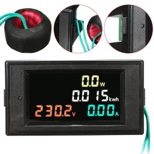 Voltmètre de panneau ampèremètre courant AC80-300V 100A Jauge volts à double LED