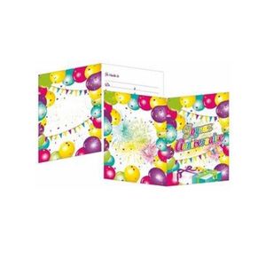 6 Cartes d'invitation Licorne Multicolore REF/001CINV