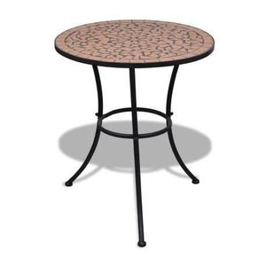 TABLE DE JARDIN  Table de bistro Terre cuite 60 cm Mosaïque   101265