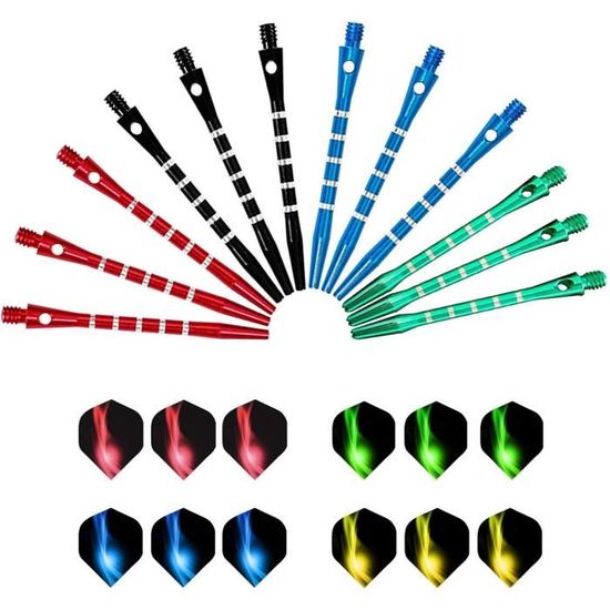 Flechettes pour Cible electronique, 12 flechette Pointe Plastique, tiges de fléchettes en métal