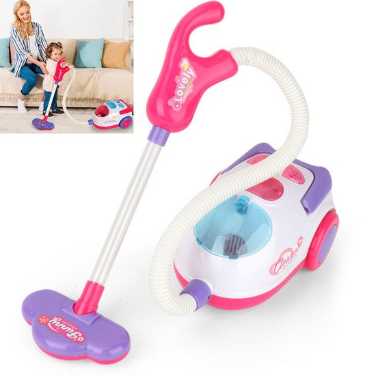 Jouet Aspirateur Pour Enfants - Mini Aspirateur En Plastique Avec Boules Tournantes, Fonctionne Sur Piles (rose)