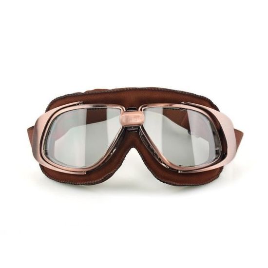 (Clean Lens) HELMET VINTAGE HELMET STAUPUNK CUIR MOTOGLE GOGGLE ATV