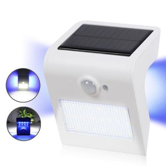 Applique LED solaire d’extérieur avec 3 modes d’éclairage et détecteur de mouvement, étanche