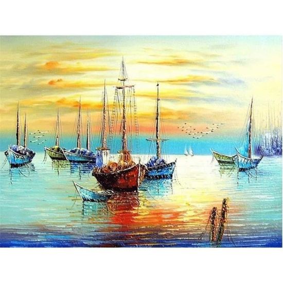 Diamond Painting - Pierres Carrées - Diamond Painting Adultes - Mer