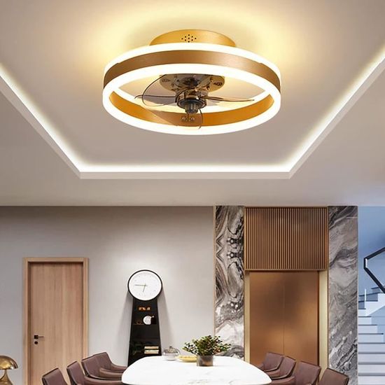 Ventilateur Plafonnier Avec Lumière LED Et Télécommande - 40 Cm, 48W, 3 Vitesses Et 3 Couleurs De Lumière - Pour Chambre, Salon Jusqu'à 18m²