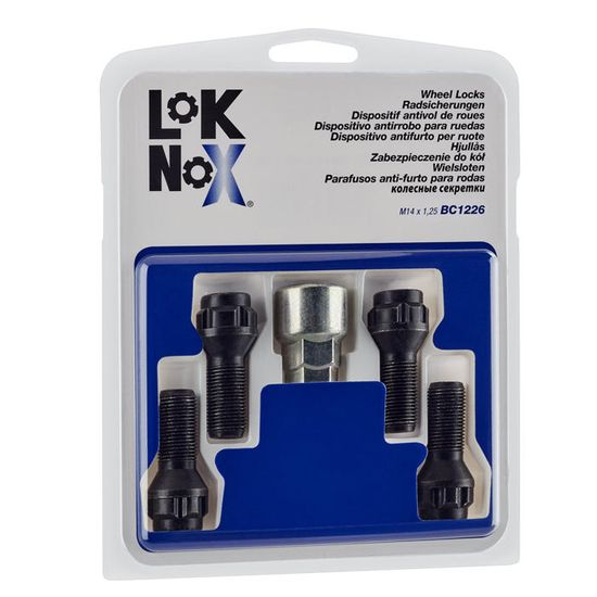 Bulloni Antifurto Sede Conica Passo M14X1,5 Lunghezza Totale 30mm Zincatura Nera