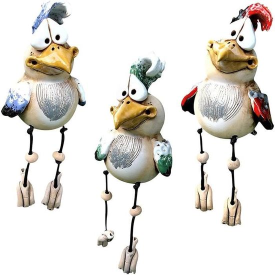 Kamndex Poule Décoration, Statue de Poulet en Résine Drôle, Figurine Animale pour Jardin, Cour