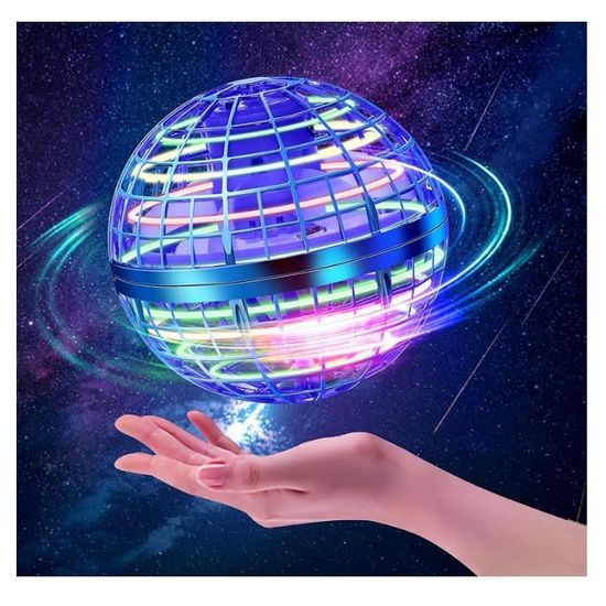 Balle volante Boomerang Spinner jouets Drone de commande manuelle 360 ° Mini ovni rotatif avec lumières LED pour enfants, cadeaux d'anniversaire amusants