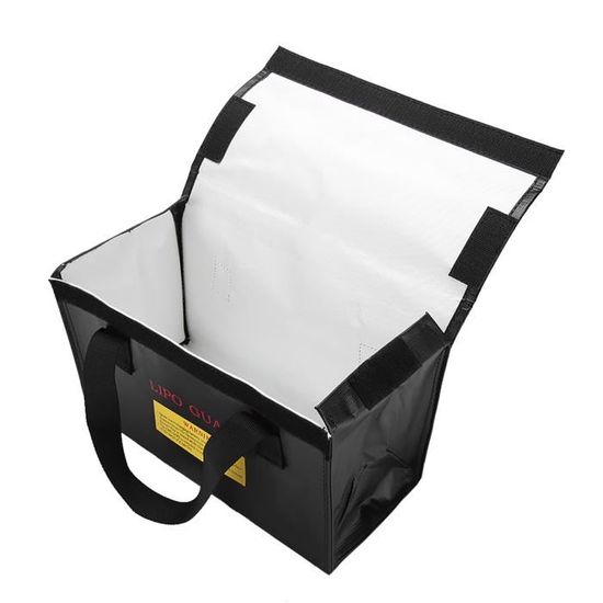 Adiwo Sac Batterie Lipo Ignifuge 500°C – Grande Taille 41x14x13cm | Sac Sécurité Ebike 3 Couches Protection Incendie & Eau