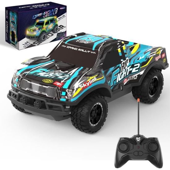 Voiture Telecommandee Jouet Enfant 3 4 5 6 7 8 Ans RC Voiture de Course avec LED Lumiere Cadeau Garcon Fille Ado Bleu Cdiscount Jeux Jouets