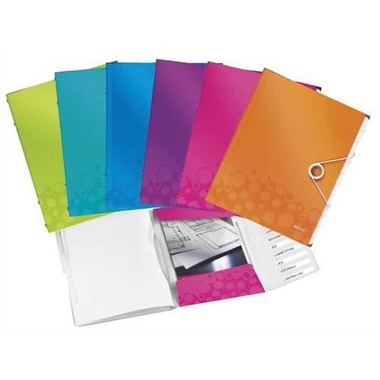 Trieur WOW Polypro A4 6 Compartiments Violet Métallisé LEITZ - La Poste