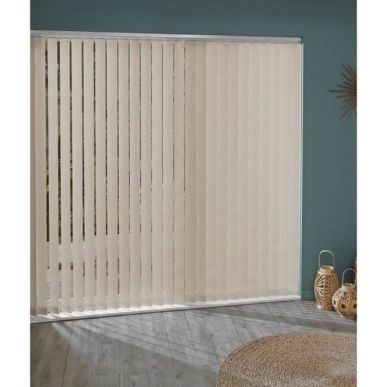 MADECOSTORE Lot De 5 Lamelles Verticales 89mm Basiques Pour Store Californien - Ecru - L8,9 X H280cm