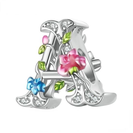 Charme Lettre A En Argent 925 Avec Zirconium - Parfait Pour Collier Ou Bracelet - Marque NINGAN