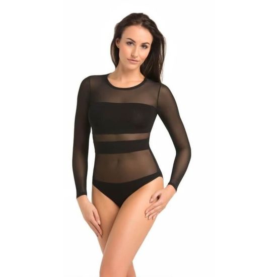 Body effet harnais et maille transparente